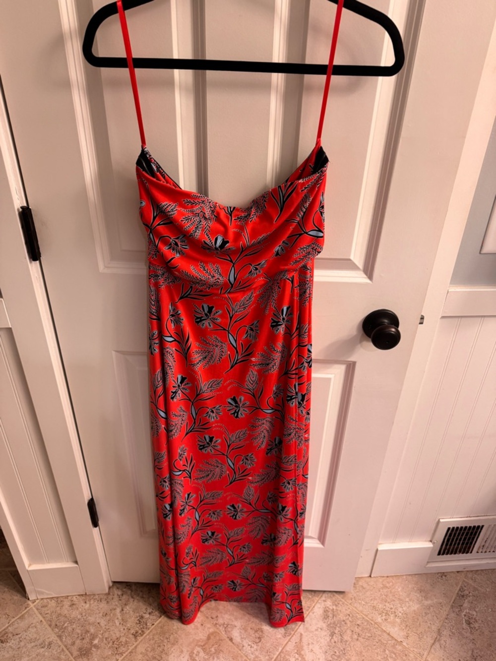 Pink Floral Strapless Dress